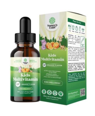 Liquid Multivitamin for Kids, 13 Vitamins and Nutrients, A, C, D3, E, B6, Choline, Iodine, Selenium and Lutein, 2 fl oz