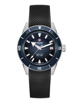 Men's Automatic Captain Cook Black Rubber Watch 39mm