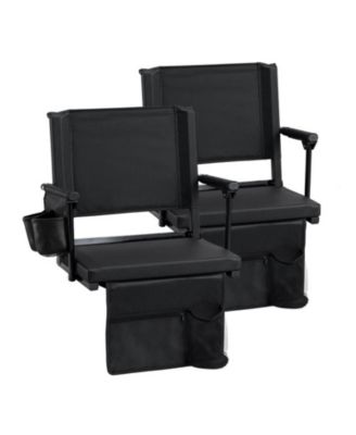Set of 2 Folding Stadium Seats Featuring Padded Armrests