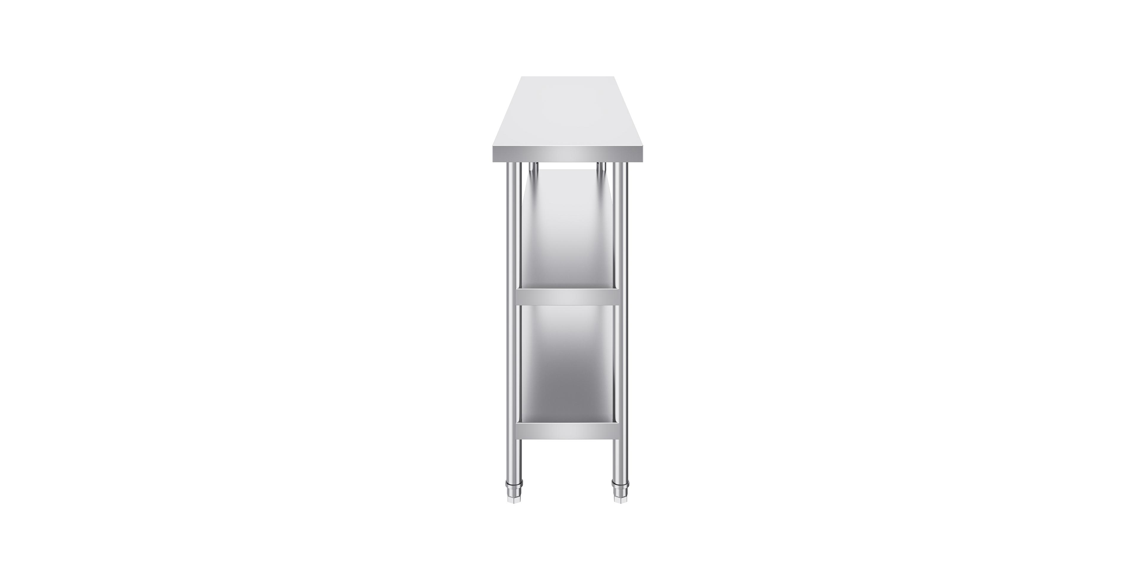 Hongge 14 x 60 Inch Stainless Steel Prep Table for Commercial Kitchens