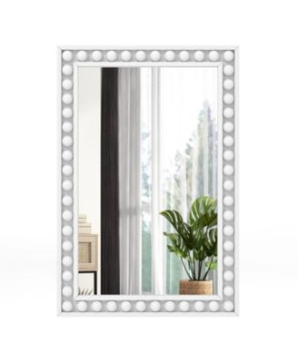36 in x 24 in Rustic Wall Mirror with Solid Rubberwood Frame
