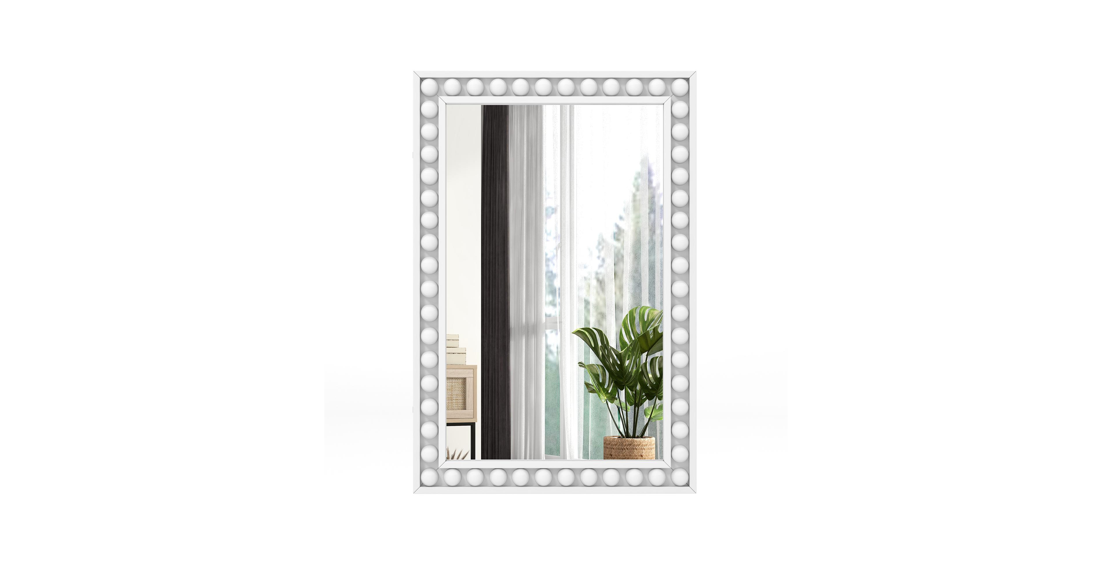 Volenca 36 in x 24 in Rustic Wall Mirror with Solid Rubberwood Frame
