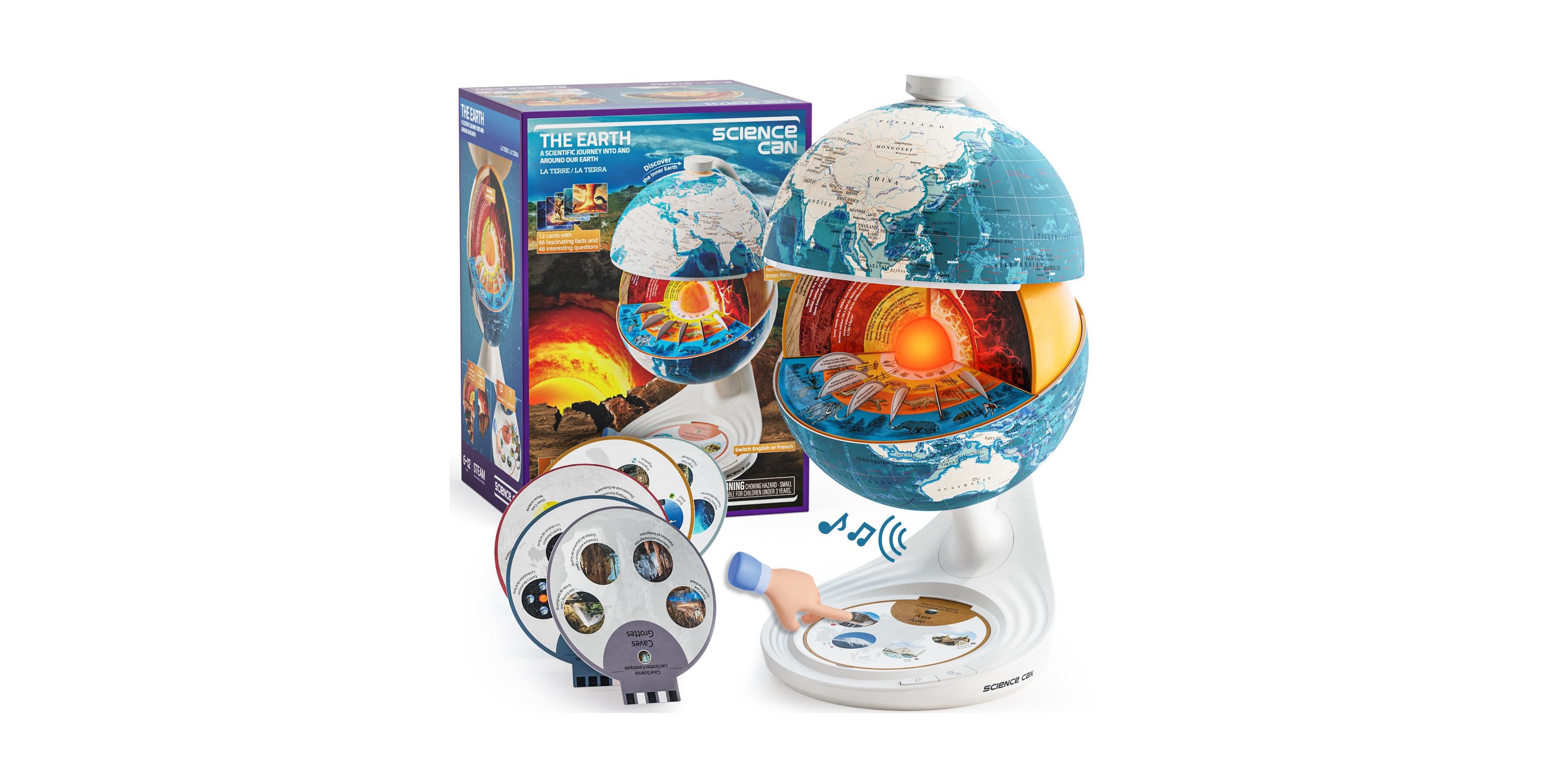 Science Can The Earth Interactive Globe Geography and Earth Science Learning, 1-Piece Educational Globe, Ages 6+