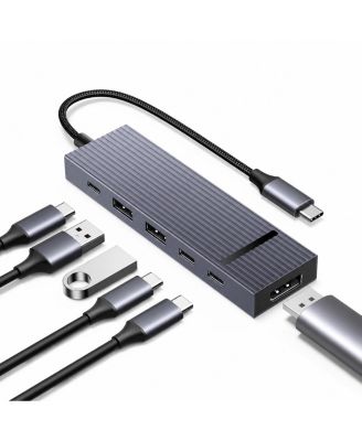 6-in-1 USB-C 10Gbps 4K 60Hz DisplayPort 100W Power Delivery Hub for USB-C Devices