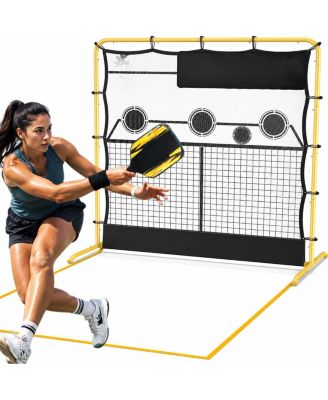 Portable Pickleball Rebounder Net 2 In 1 Training Kit With Kitchen Lines For Solo Practice