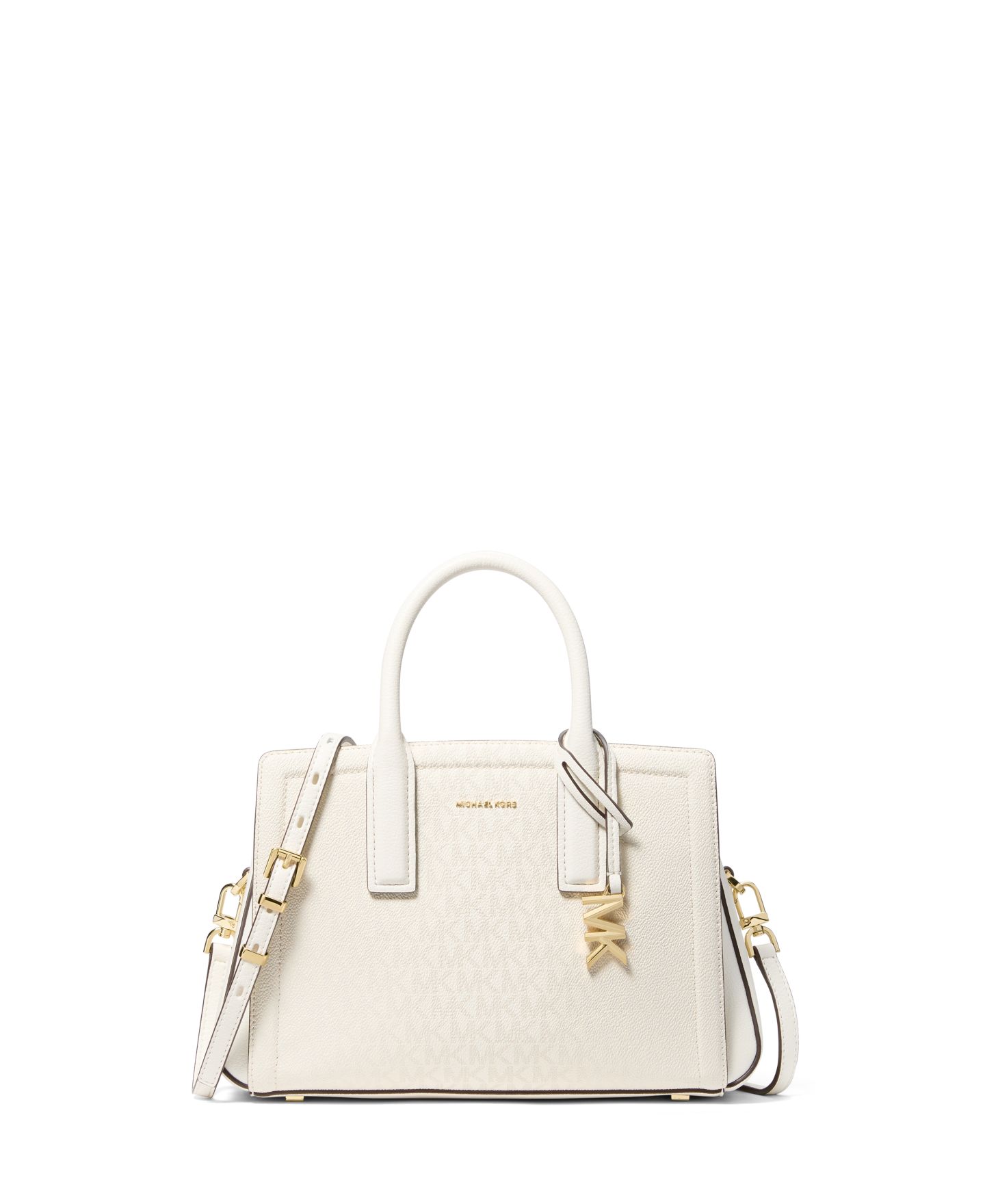 Женская сумка Michael Kors Laila Signature Small Satchel, цвет: Яичная скорлупа — фото 1
