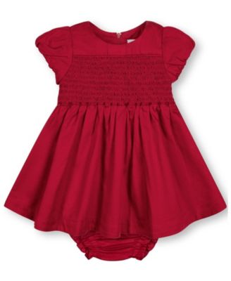  Baby Hope and Henry Girls'0-24M Smocked Puff-Sleeve Dress and Diaper Cover, 2-Piece Set