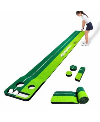 Foldable Indoor Golf Putting Green Mat With Ball Collector For Home Practice
