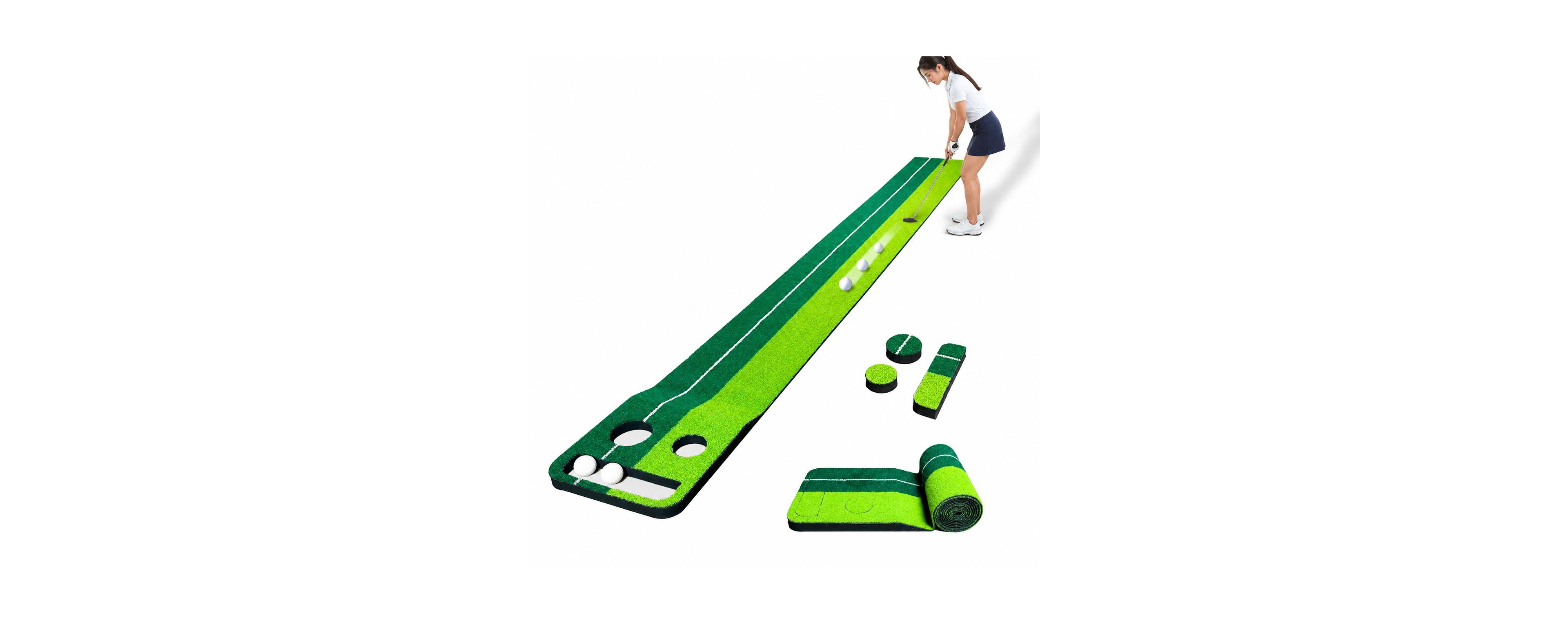 Peneyon Foldable Indoor Golf Putting Green Mat With Ball Collector For Home Practice