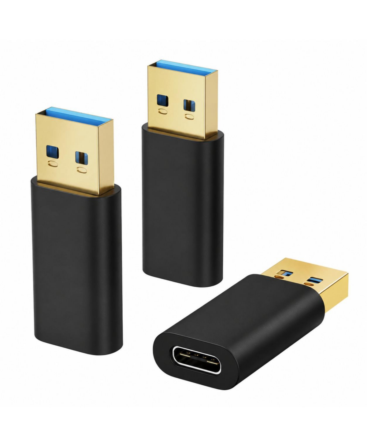 Lofree Usb-c to Usb-a 5Gbps Data Transfer Adapter Compatible with Usb-a Hosts and Usb-c Devices, 3-Pack - Black Adapter-3pack