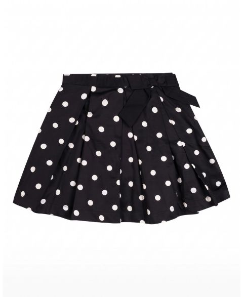 Юбка Hope & Henry Pleated Party with Bow для девочек, цвет: Чёрный в горошек