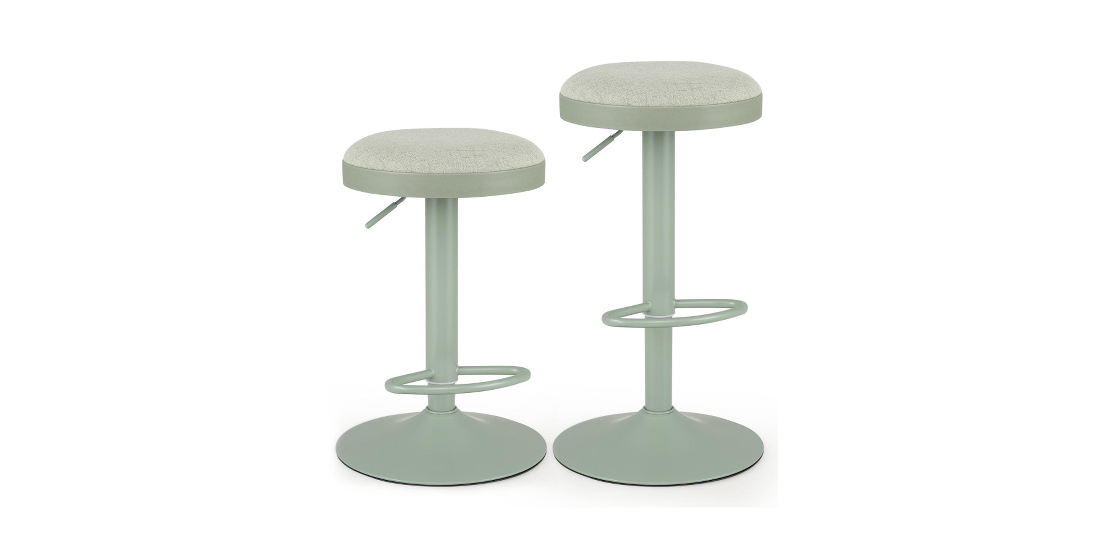 Gouun Swivel Adjustable Fabric Bar Stools Set of 2 with Footrest