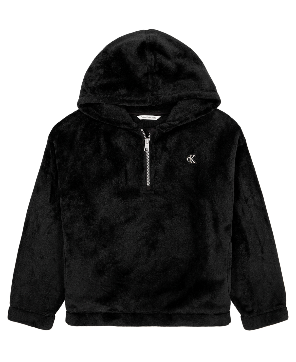 Calvin Klein Girls' 7-16 Quarter-Zip Sherpa Hoodie