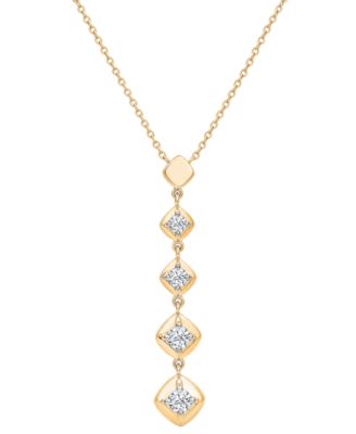 Diamond Geo Drop Pendant Necklace (1/6 ct. t.w.) in 10k Yellow Gold
