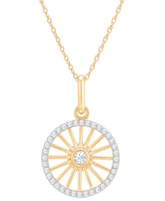 Diamond Pendant Necklace(1/4 ct. t.w.) in 10k Yellow Gold