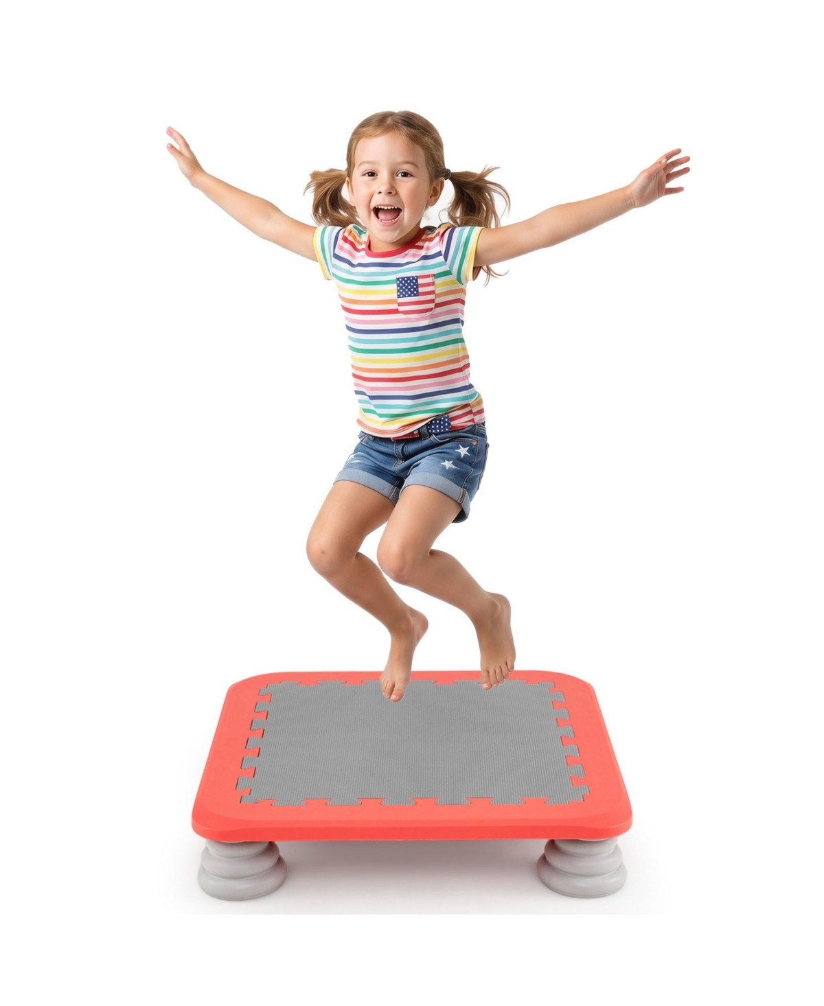 Sugift 25.5 Inch Removable Foot Pads Non-Slip Mini Trampoline, Ages 3-7