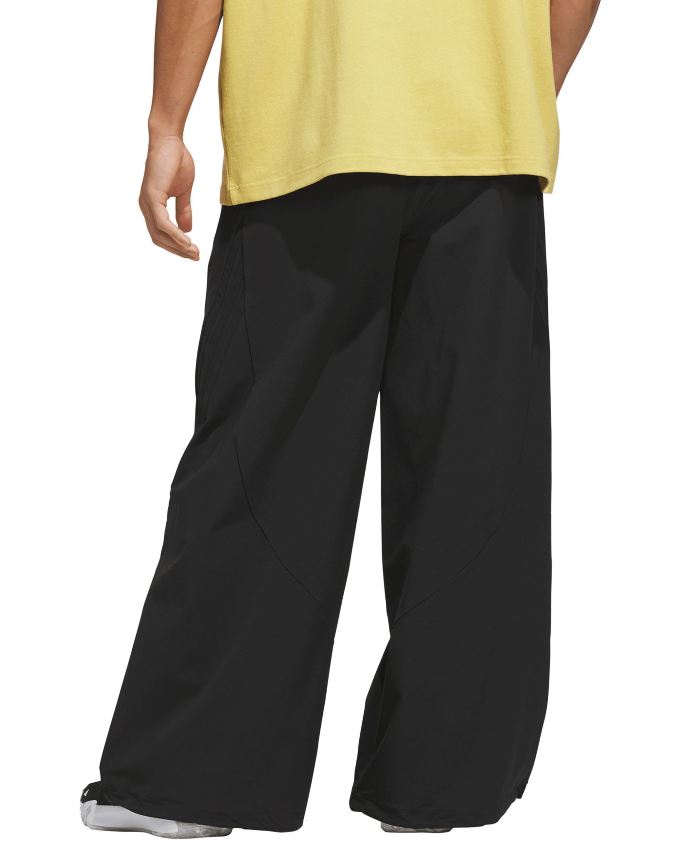 Мужские брюки adidas Wide-Leg Loose-Fit Woven-Dobby, цвет: Чёрный — фото 5