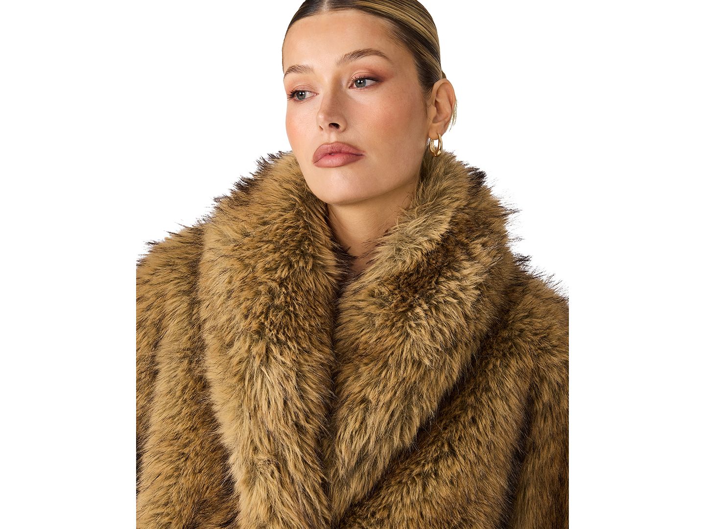 Женское пальто Steve Madden Roe Shawl Collar Cropped Faux Fur, цвет: Медовый — фото 4