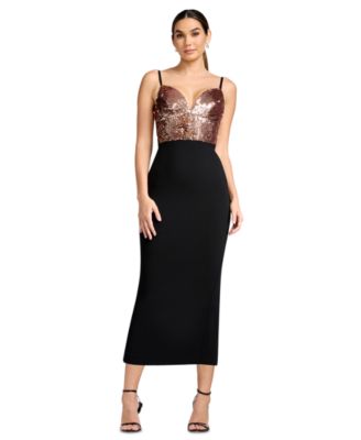 Women's Elana Sequin Tea-Length Sweetheart Dress