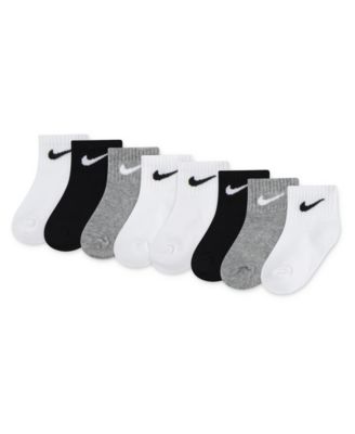 Baby Boys' and Girls' Cotton-Blend Quarter Ribbled-Cuff Socks, 8-Pack