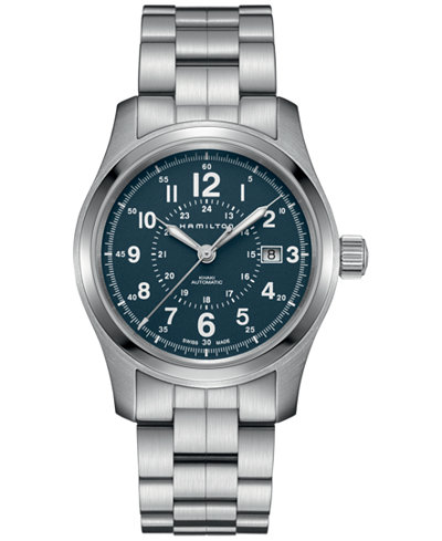 Hamilton Men's Swiss Automatic Khaki Field Stainless Steel Bracelet Watch 42mm H70605143