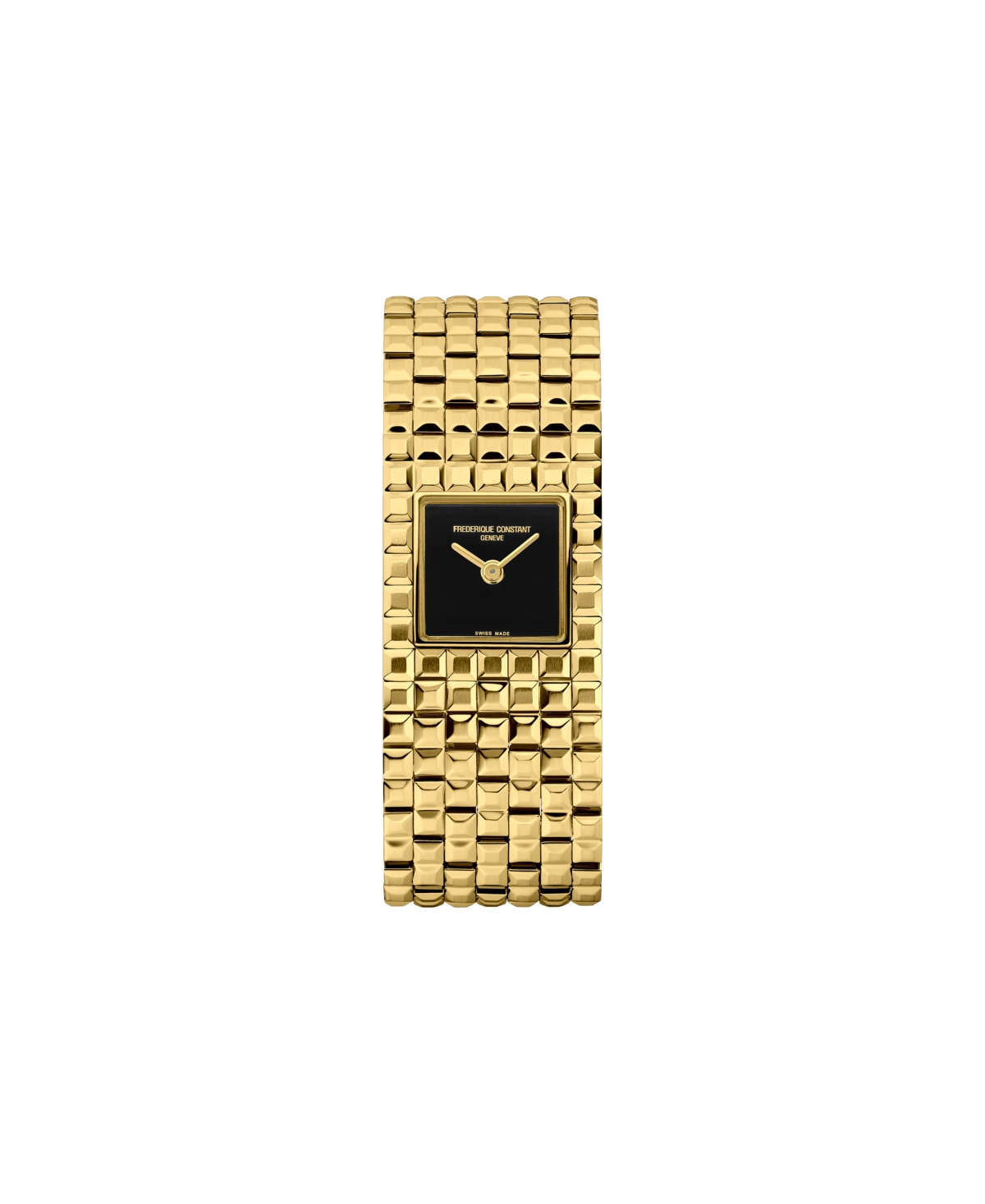 Frederique Constant Women's Swiss Quartz Manchette Gold-Tone Stainless Steel Bracelet Watch 20mm - Black