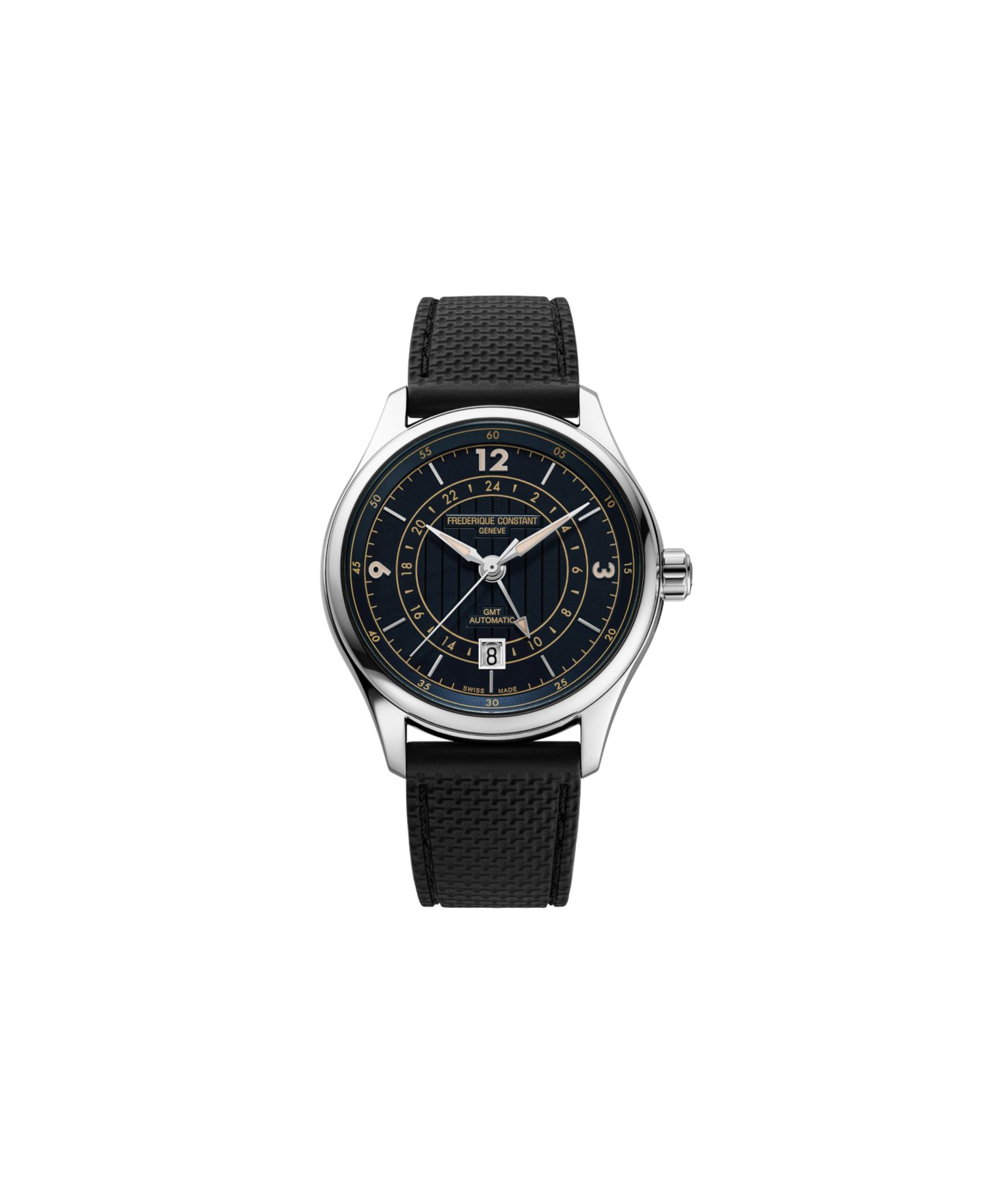 Мужские часы Frederique Constant Swiss Automatic Runabout Black Rubber Strap Watch 42mm — фото 1