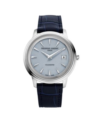 Unisex Quartz Moneta Sapphire Crystal Navy Leather Watch 39mm