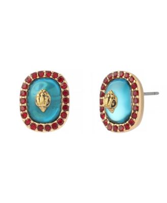Glass Crystal Eagle Square Earrings