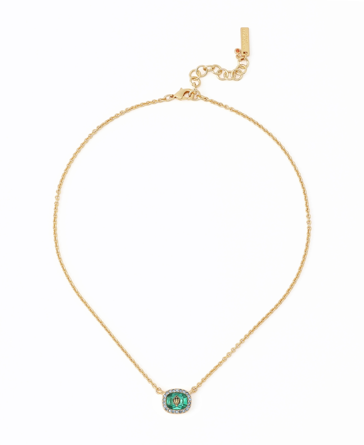 Kurt Geiger London Glass Crystal Gold-Tone Eagle Square Necklace - Green