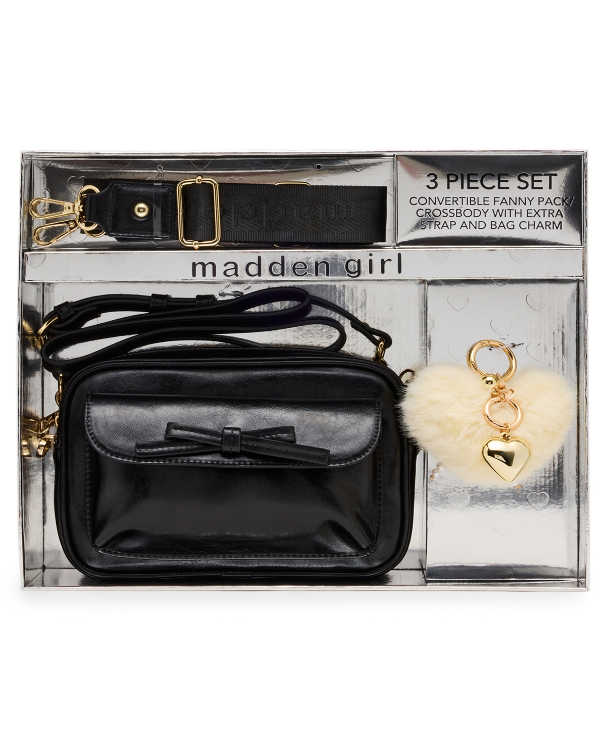 Madden Girl Gift Set Faux Leather Crossbody Bag, 3-Piece