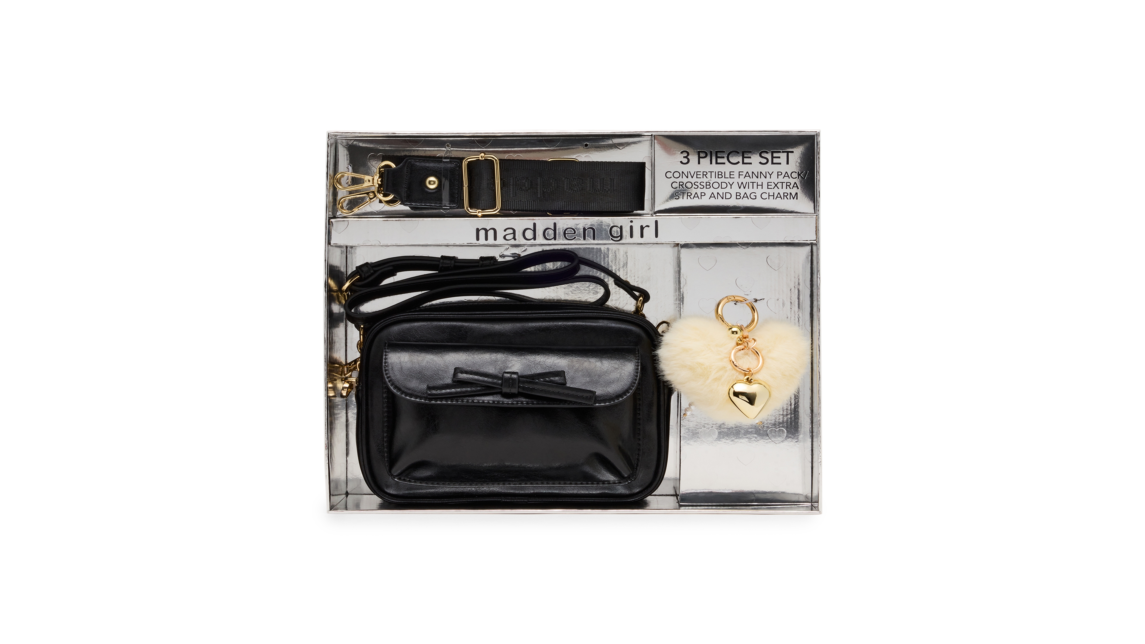 Madden Girl Gift Set Faux Leather Crossbody Bag, 3-Piece
