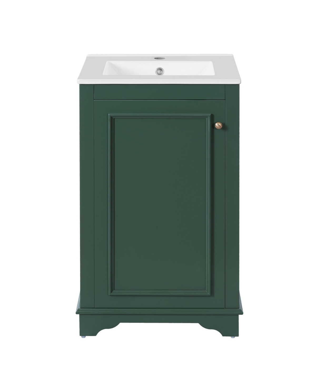 Sillysis 20 Inch Freestanding Bathroom Vanity, Mdf Cabinet with Solid Pine Wood Frame, Ceramic Integrated Sink, Adjustable Shelf, Assembly Required -