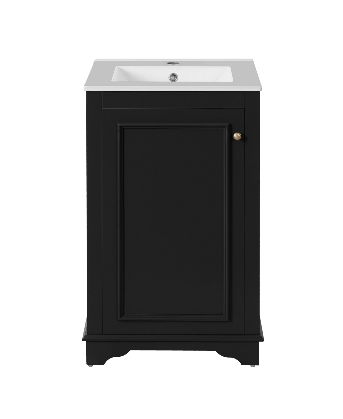 Sillysis 20 Inch Freestanding Bathroom Vanity, Mdf Cabinet with Solid Pine Wood Frame, Ceramic Integrated Sink, Adjustable Shelf, Assembly Required