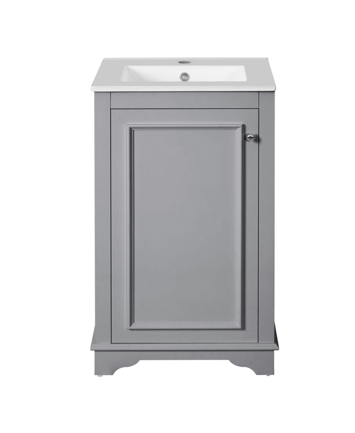 Sillysis 20 Inch Freestanding Bathroom Vanity, Mdf Cabinet with Solid Pine Wood Frame, Ceramic Integrated Sink, Adjustable Shelf, Assembly Required -