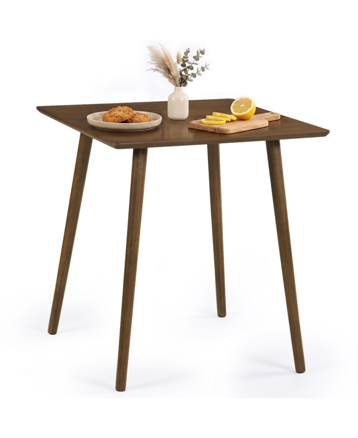 Sugift 27.5-Inch Square Wood Dining Table for 2 to 4 People - Brown