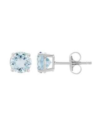 Gemstone Stud Earrings in 10k Yellow Gold (Available in Garnet, Freshwater Pearl, Peridot, Blue Topaz, White Sapphire, Citrine, Amethyst, Aquamarine, and Lab-Grown Emerald, Ruby, Sapphire, and Opal)
