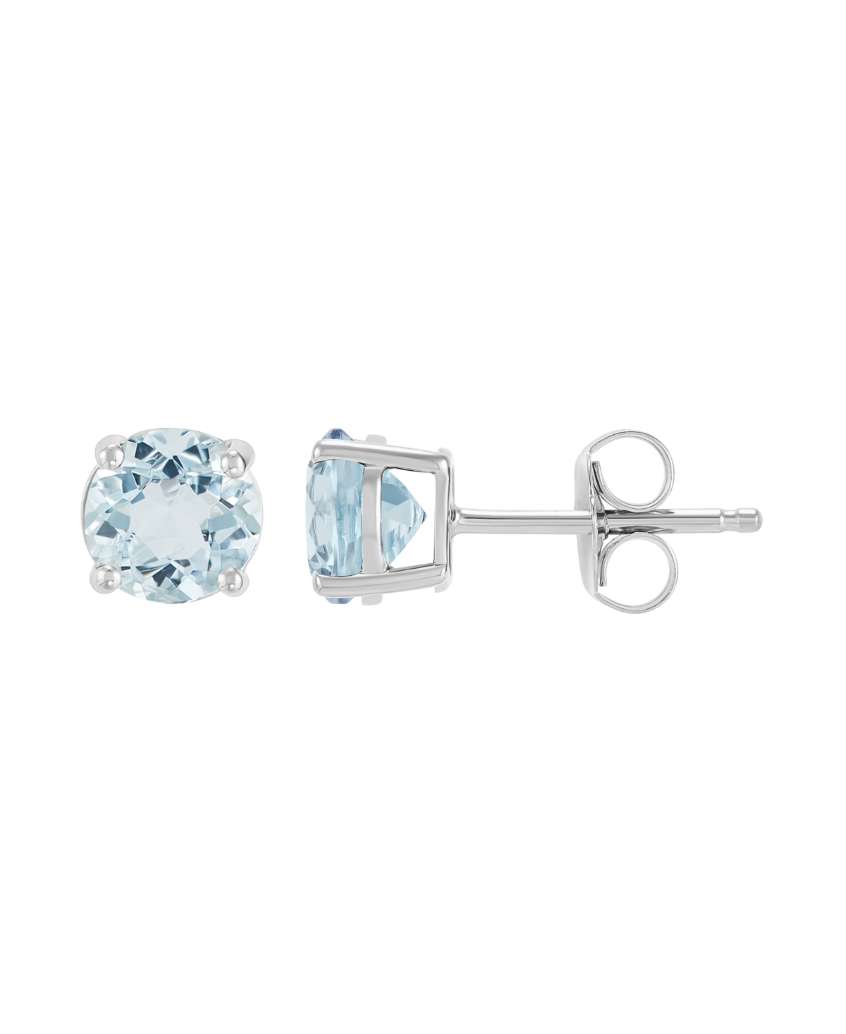 Garnet Stud Earrings (1-1/4 ct. t.w.) in 10K Yellow Gold - Aquamarine / 10k White Gold