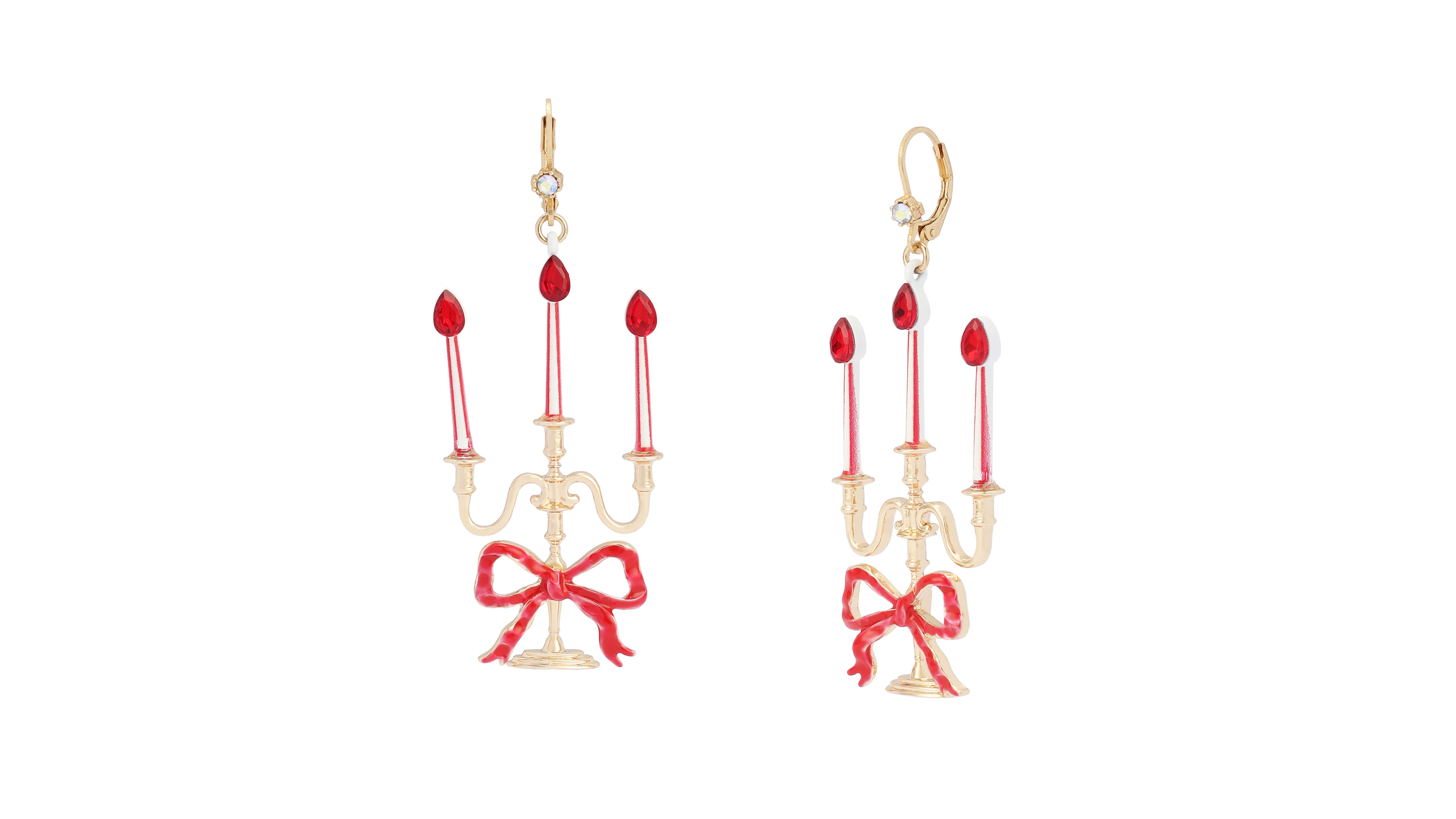 Betsey Johnson Gold-Tone Glass Crystal Drop & Chandelier Earrings