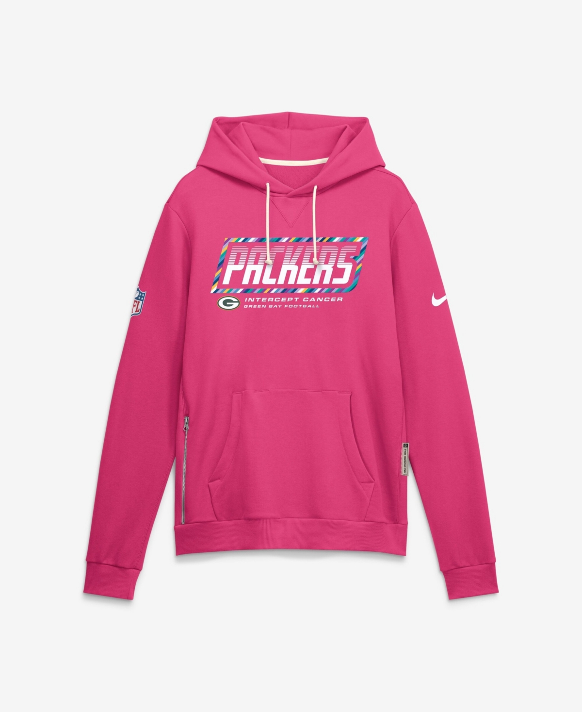 Nike Men's Pink Green Bay Packers 2026 Nfl Cruical Catch Sideline Dri-Fit Pullover Hoodie