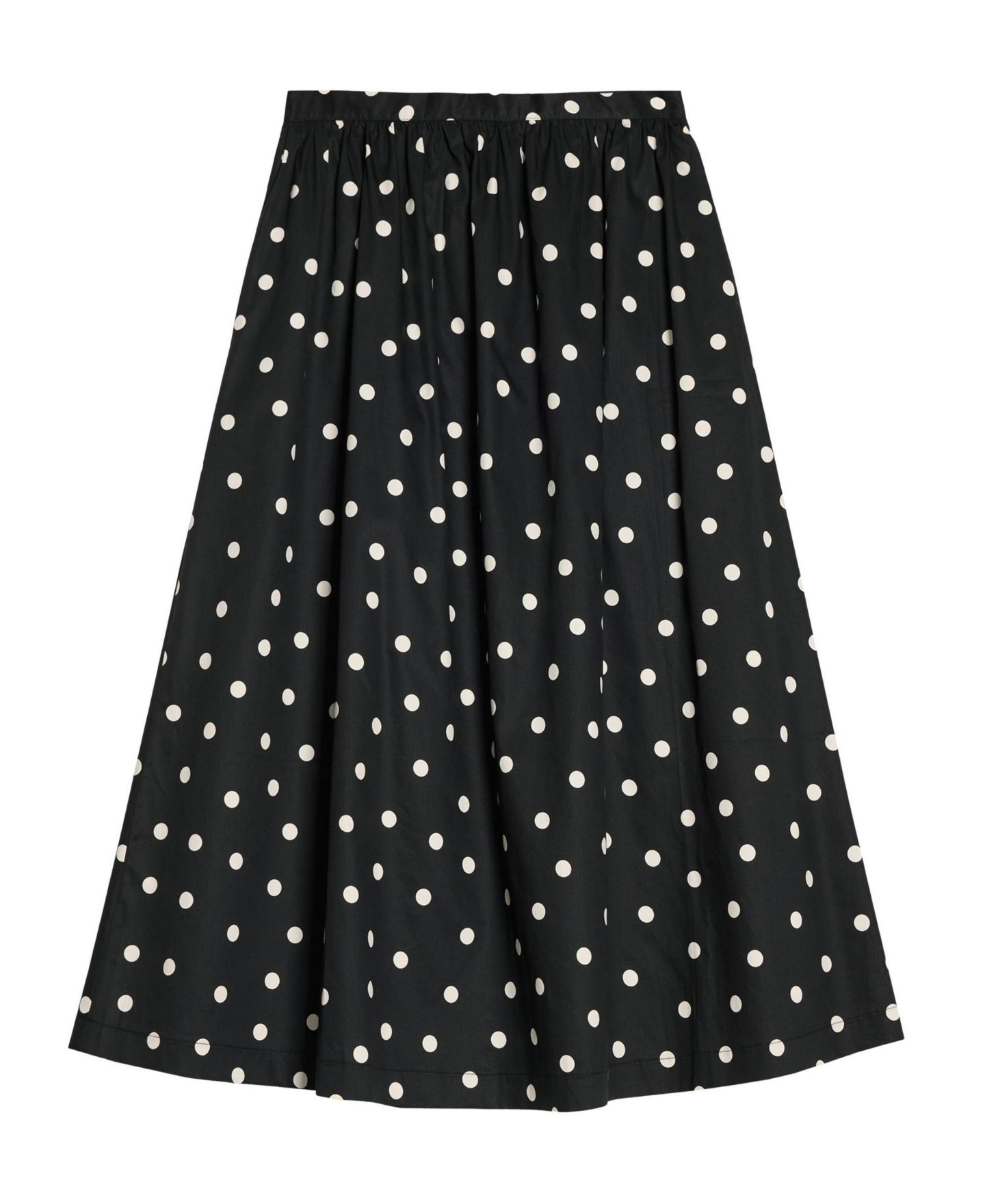 Женская юбка Albaray Polka-Dot High-Waist A-Line Cotton Midi, цвет: Чёрный — фото 6