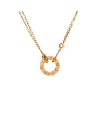 2 Diamonds Love Pendant Necklace (0.03 ct. t.w.) in 18K Yellow Gold