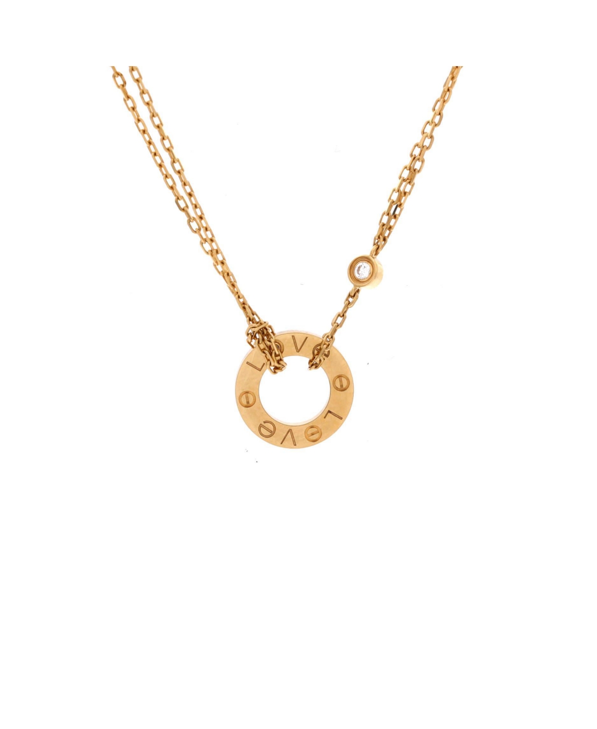 Pre-Owned Cartier 2 Diamonds Love Pendant Necklace - 18k yellow gold