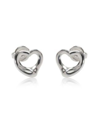 Sterling Silver Elsa Peretti Open Heart Earrings