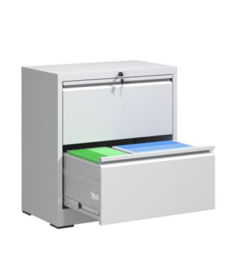 26.8" Lateral File Cabinet - 2 Drawer Metal Locking Storage for Legal and Letter Files
