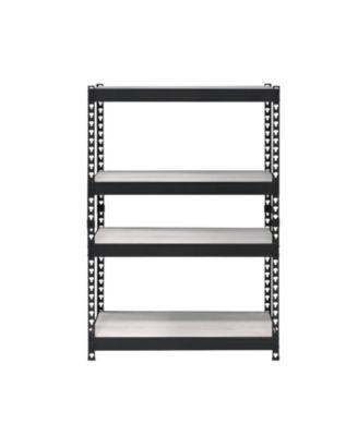 48 Inch 4-Tier Metal and Wood Adjustable Open-Back Bookcase