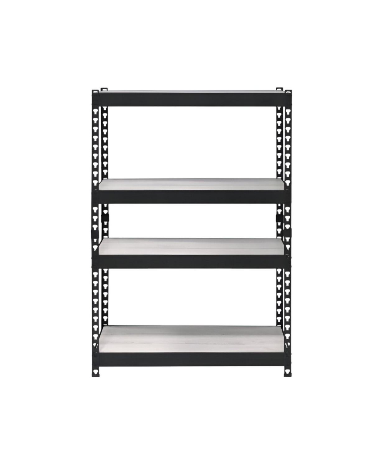 HomeRoots 48 Inch 4-Tier Metal and Wood Adjustable Open-Back Bookcase