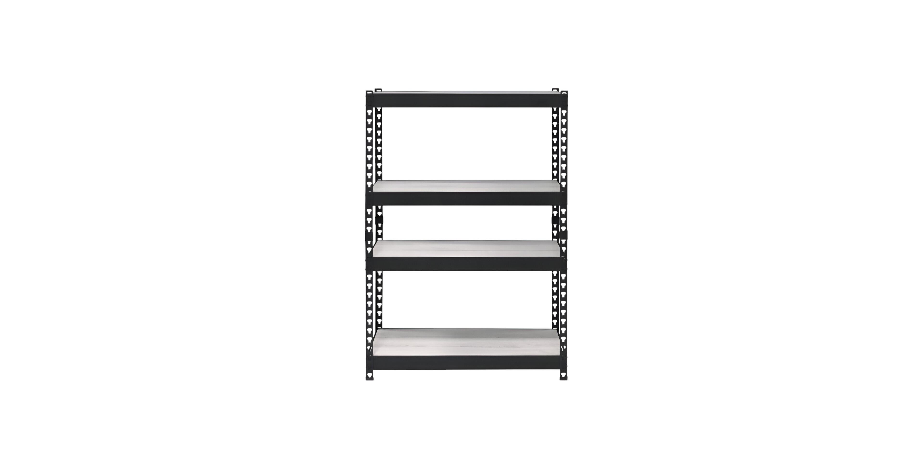HomeRoots 48 Inch 4-Tier Metal and Wood Adjustable Open-Back Bookcase