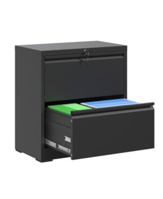 26.8" Lateral File Cabinet - 2 Drawer Metal Locking Storage for Legal and Letter Files