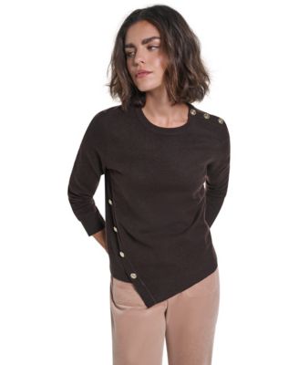 Women's Asymmetrical Long-Sleeve Crewneck Sweater